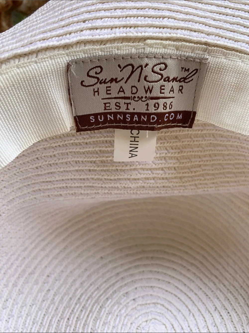 Sun N’ Sand Clara Tie Women’s Wide Brim Straw Sun Hat - Cream